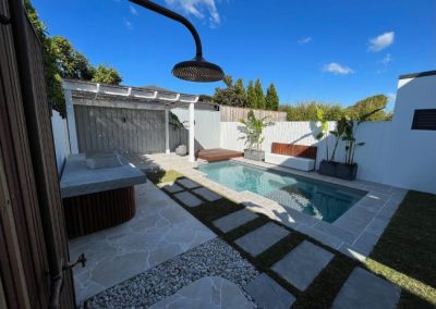 outdoor shower poolside